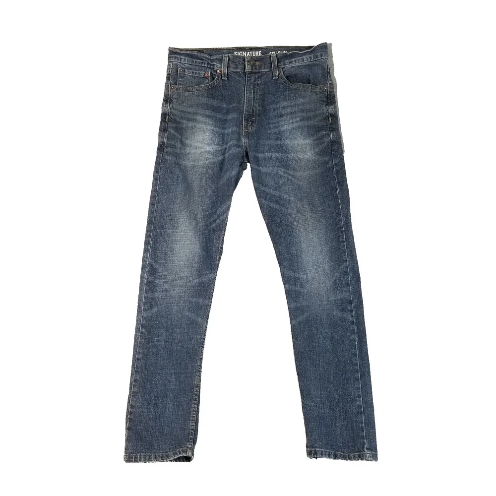 Levi's S37 Signature jeans men's 32x31 slim straight blue stretch denim pants